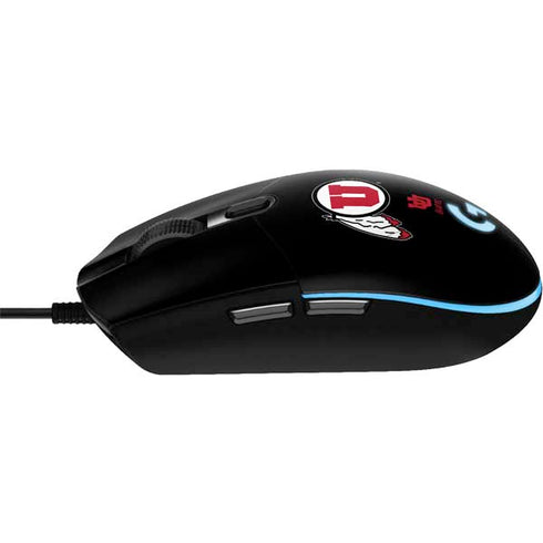 University of Utah Circle and Feather on Black G203 Prodigy RGB Wired Gaming Mouse Skin